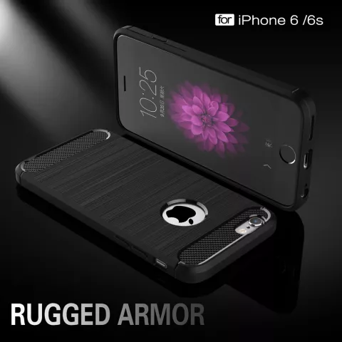 Zwart Carbon Armor iPhone 6 Plus 6s Plus TPU hoesje