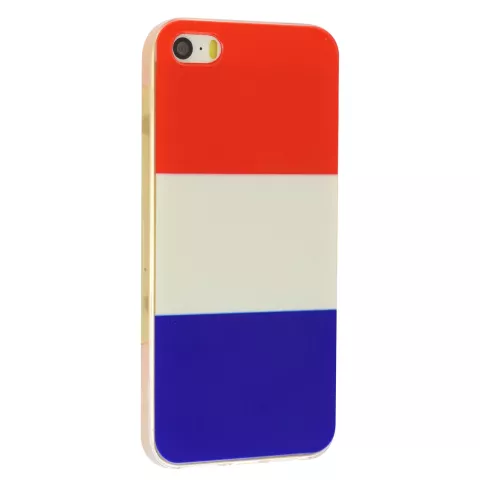 Nederlandse vlag rood wit blauw TPU iPhone 5 5s SE 2016 hoesje case