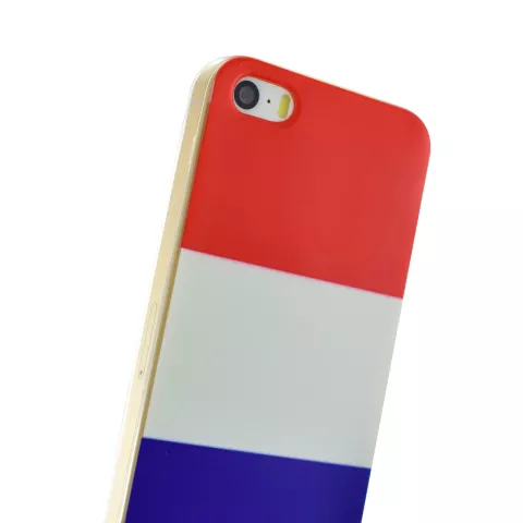Nederlandse vlag rood wit blauw TPU iPhone 5 5s SE 2016 hoesje case
