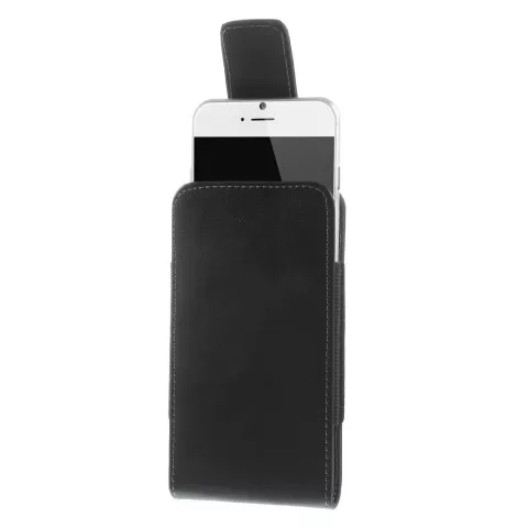 Broekclip iPhone 7 8 SE X Xs 11 Pro - lederen hoesje zwart