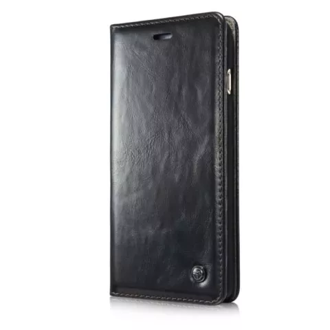 Caseme Oil Wallet lederen cover iPhone 6 6s - Bookcase Zwart