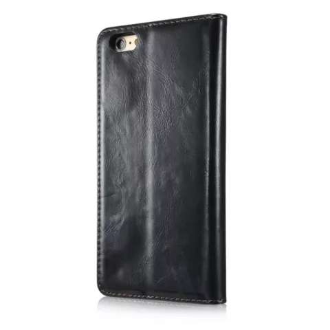 Caseme Oil Wallet lederen cover iPhone 6 6s - Bookcase Zwart