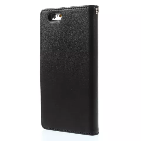 Mercury Wallet lederen portemonnee TPU case iPhone 6 6s - Bookcase Zwart