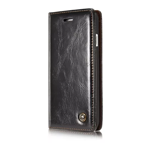 Caseme Oil Wallet lederen case iPhone 7 8 SE 2020 SE 2022 - Bookcase Zwart