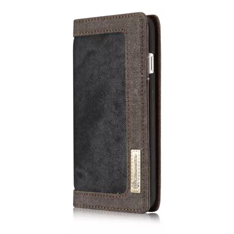 Caseme Canvas Wallet Fabric hoesje iPhone 6 6s Bookcase - Asgrijs Charcoal