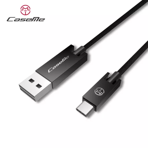 Caseme USB naar USB C kabel 25 cm - oplaadkabel zwart