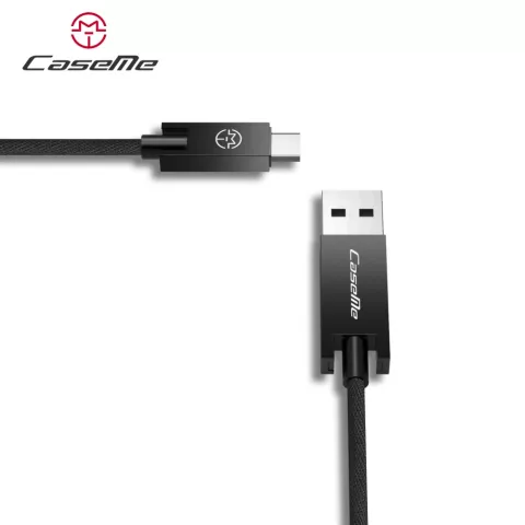 Caseme USB naar Micro USB kabel 25 cm - oplaadkabel zwart Android