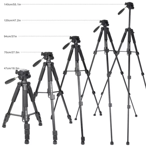 ZOMEi Q111 Professioneel aluminium Tripod Statief DSLR camera - schuimrubber grip