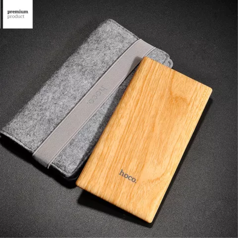 Hoco B10 Powerbank Hout patroon - 7000mAh - Quick Charge Snellader