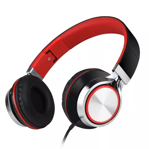 HD200 On-ear draadgebonden Stereo Koptelefoon - Microfoon Metallic Rood Zwart