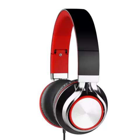 HD200 On-ear draadgebonden Stereo Koptelefoon - Microfoon Metallic Rood Zwart