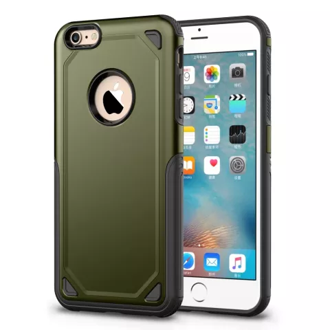 Pro Armor Shockproof iPhone 6 6s hoesje - Protection Case Army Green - Extra Bescherming