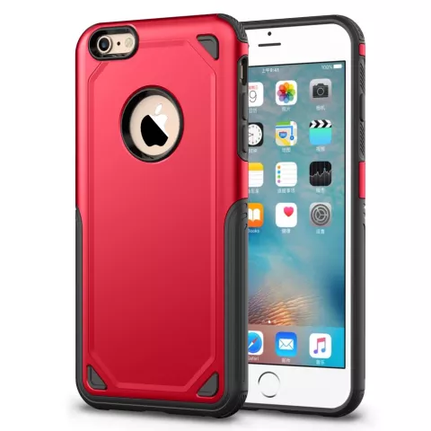 Pro Armor Shockproof iPhone 6 6s hoesje - Protection Case Red - Extra Bescherming rood