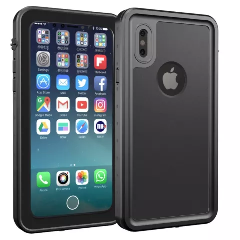 Waterproof iPhone X XS case IP68 waterdicht hoesje - Zwart - Tot 2 meter onderwater