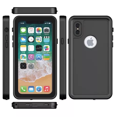 Waterproof iPhone X XS case IP68 waterdicht hoesje - Zwart - Tot 2 meter onderwater