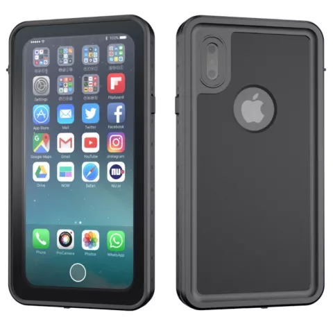 Waterproof iPhone X XS case IP68 waterdicht hoesje - Zwart - Tot 2 meter onderwater