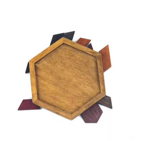 Houten Hexagon Puzzel - Denkpuzzel - Moeilijk spelletje en leuk als cadeau