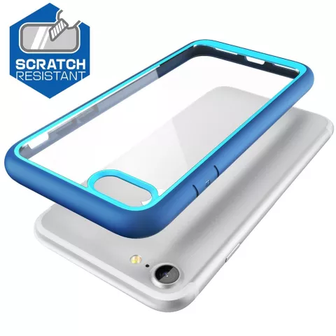 Transparante iPhone 7 8 SE 2020 SE 2022 Hybride schokabsorberend krasbestendig hoesje - Blauw