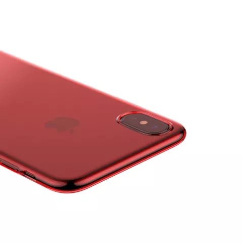 Baseus Simple Series doorzichtig iPhone X XS hoesje - Transparant Rood