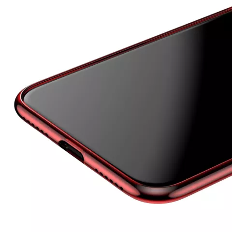 Baseus Simple Series doorzichtig iPhone X XS hoesje - Transparant Rood