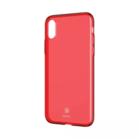 Baseus Simple Series doorzichtig iPhone X XS hoesje - Transparant Rood