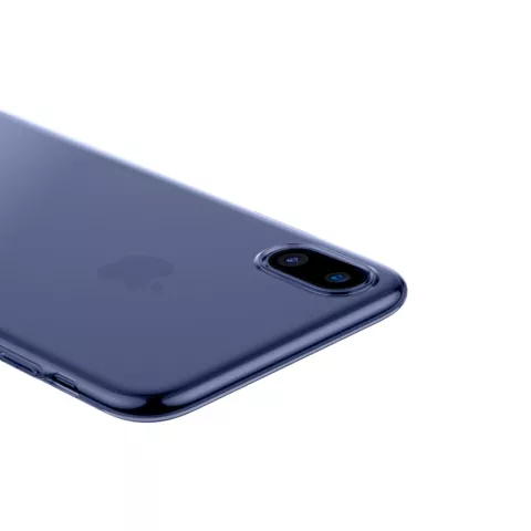 Baseus Simple Series doorzichtig iPhone X XS hoesje - Blauw