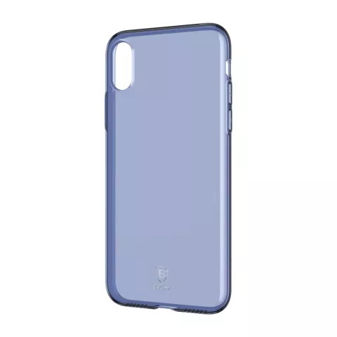 Baseus Simple Series doorzichtig iPhone X XS hoesje - Blauw