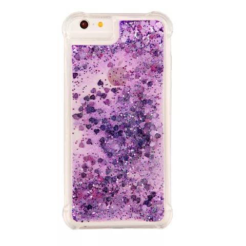 Glitter TPU case iPhone 6 6s 7 8 SE 2020 SE 2022 hoesje - Paars