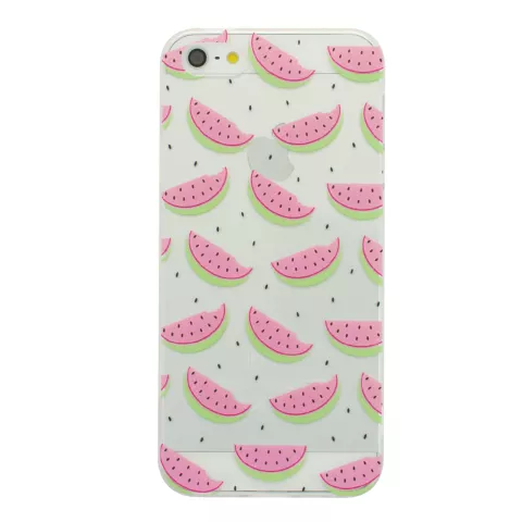 TPU watermeloen hoesje iPhone 5/5s en SE 2016 Doorzichtige fruit cover groen roze