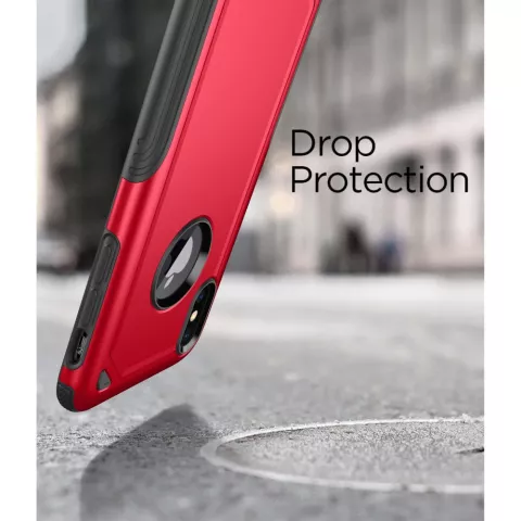 Shockproof Pro Armor iPhone X XS hoesje - Protection Case Rood Red - Extra Bescherming