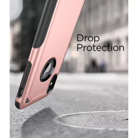 Shockproof Pro Armor iPhone X XS hoesje - Protection Case Rose Gold - Extra Bescherming