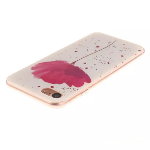 Klaproos TPU hoesje iPhone 7 8 SE 2020 SE 2022 - Wit Roze