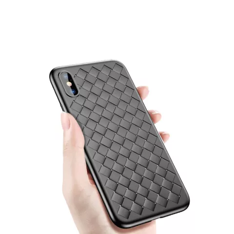 Baseus Weaving Case geweven TPU hoesje iPhone X XS - Zwart