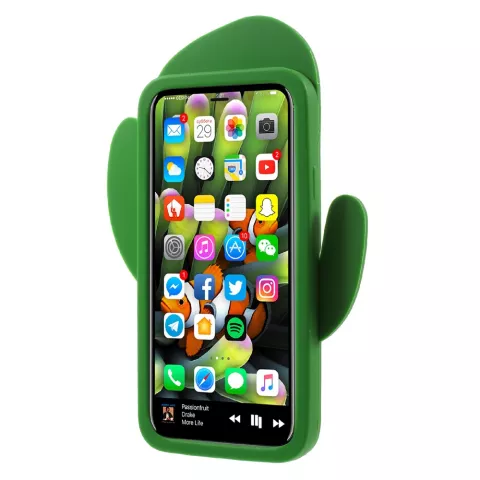 Silicone 3D cactus case iPhone X XS hoesje - Groen