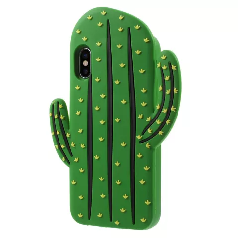 Silicone 3D cactus case iPhone X XS hoesje - Groen