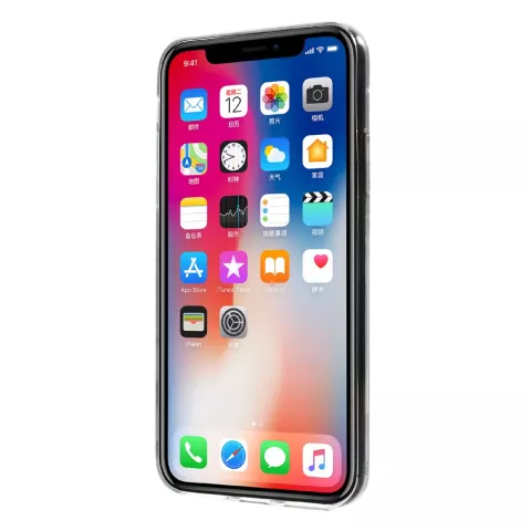 Bananen TPU fruit case iPhone X XS hoesje - Doorzichtig Geel