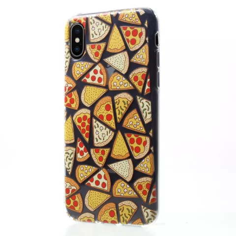 Transparant Pizza hoesje TPU case iPhone X XS - Doorzichtig