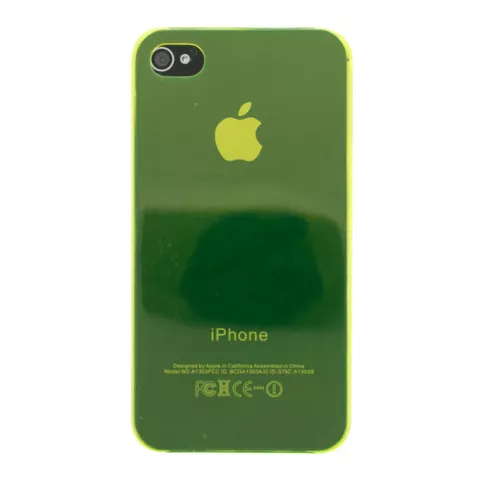 iPhone 4 4S 4G hard case hoesje crystal doorzichtig clear - Geel