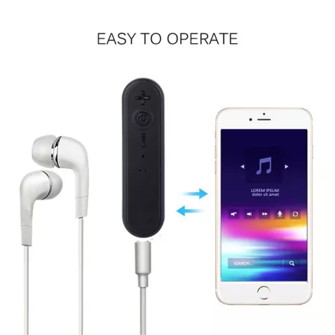 AUX draadloos ontvanger clip hands-free muziek - Zwart wireless receiver - Bluetooth 4.1