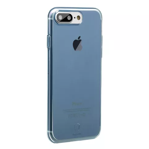 Baseus Simple Series doorzichtig hoesje iPhone 7 Plus 8 Plus - Blauw