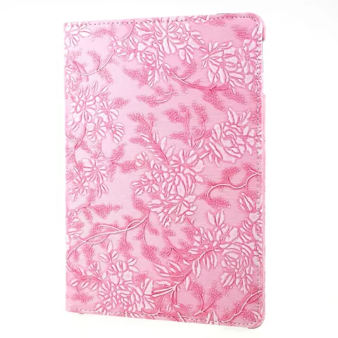 Bloemen draaibaar hoesje geschikt voor iPad 2017 2018 - Roze