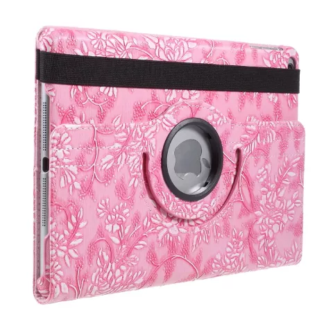 Bloemen draaibaar hoesje geschikt voor iPad 2017 2018 - Roze