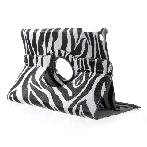 Zebra draaibare hoes standaard case iPad 2017 2018 - Zwart Wit