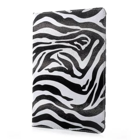 Zebra draaibare hoes standaard case iPad 2017 2018 - Zwart Wit