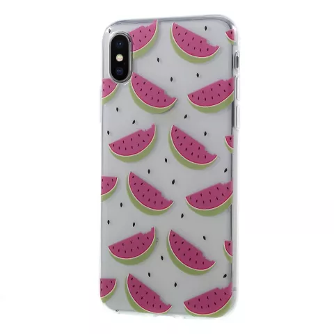 Watermeloen hoesje TPU case iPhone X XS - Transparant