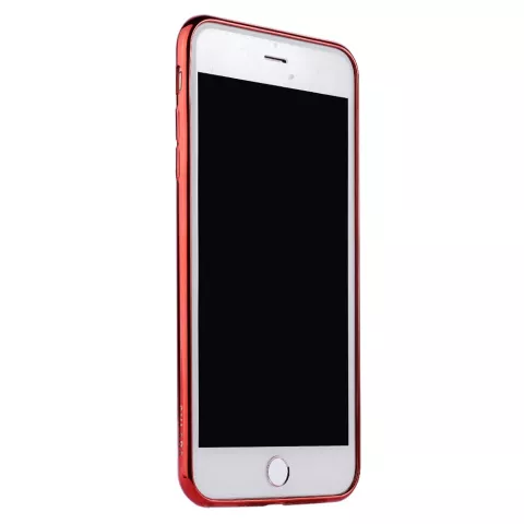 Sulada Doorzichtig iPhone 7 Plus 8 Plus TPU hoesje - Rood Metallic