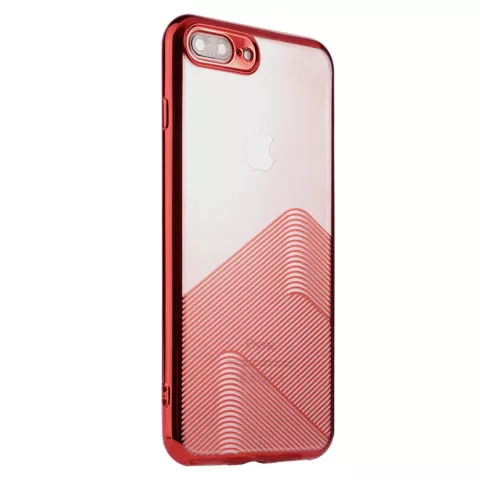 Sulada Doorzichtig iPhone 7 Plus 8 Plus TPU hoesje - Rood Metallic