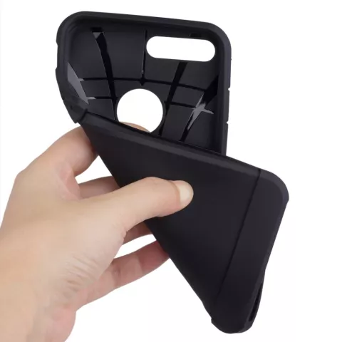 Moza&iuml;ek hoesje standaard TPU kunststof hybride case iPhone 7 Plus 8 Plus - Zwart