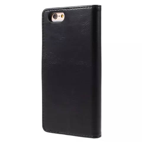 Mercury Blue Moon Bookcase wallet geschikt voor iPhone 6 6s Hoesje - Zwart Lederen