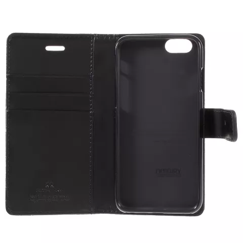 Mercury Blue Moon Bookcase wallet iPhone 6 6s Hoesje - Zwart Lederen